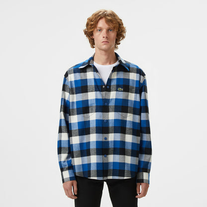 Lacoste Erkek Relaxed Fit Kareli Lacivert Gömlek