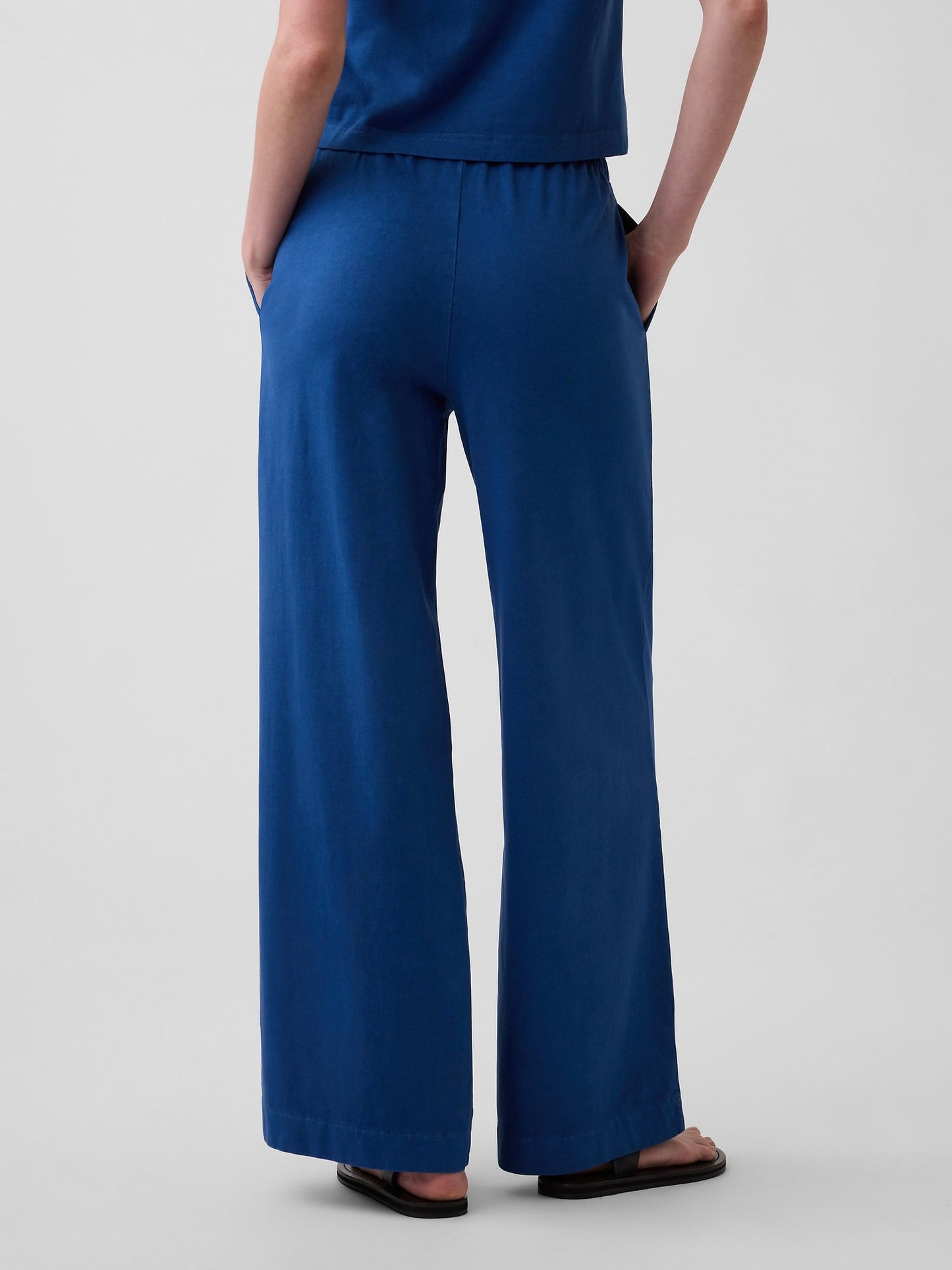 Mavi Örgü Wide-leg Pantolon