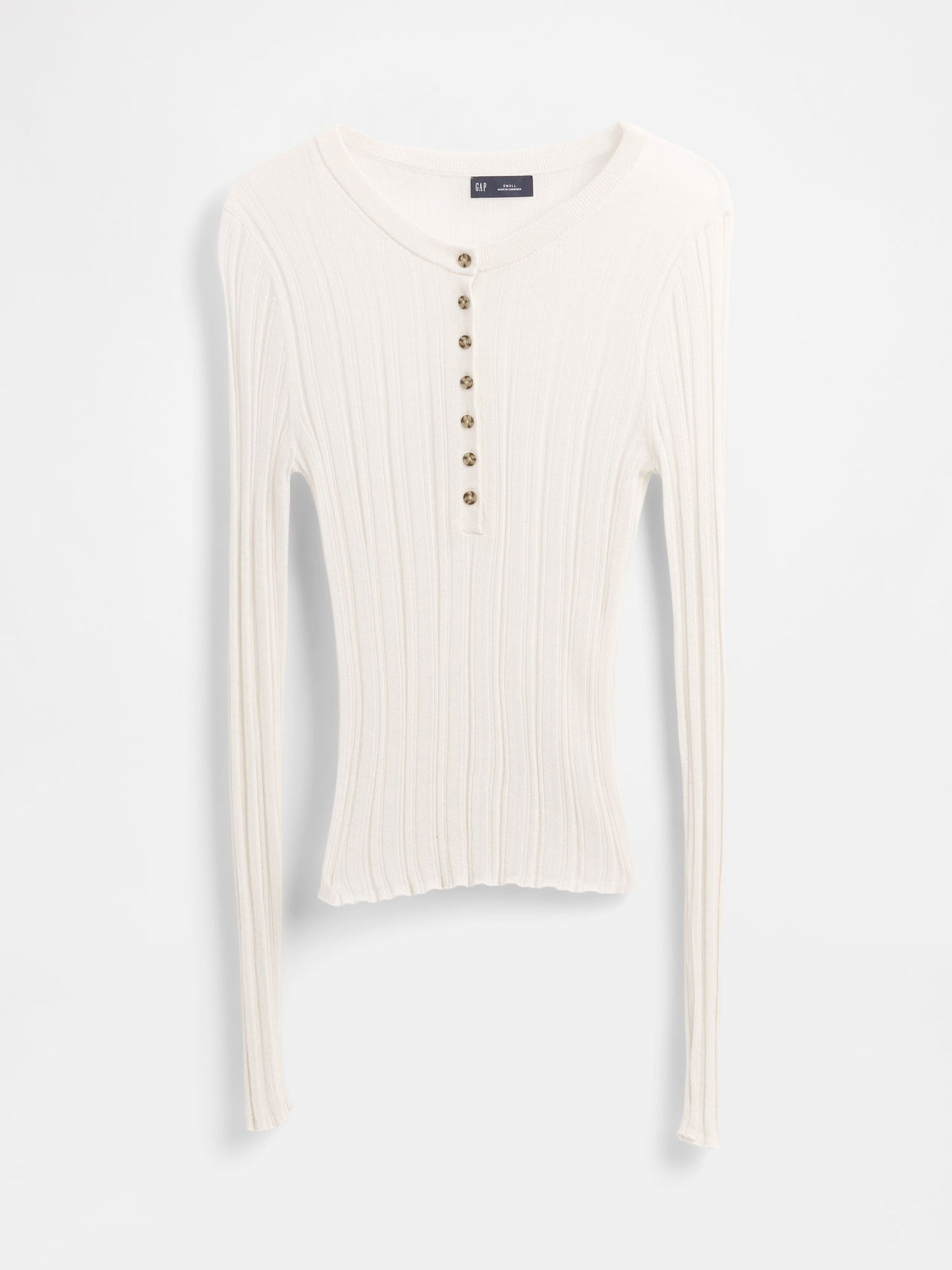 Beyaz Transparan Fitilli Henley Kazak