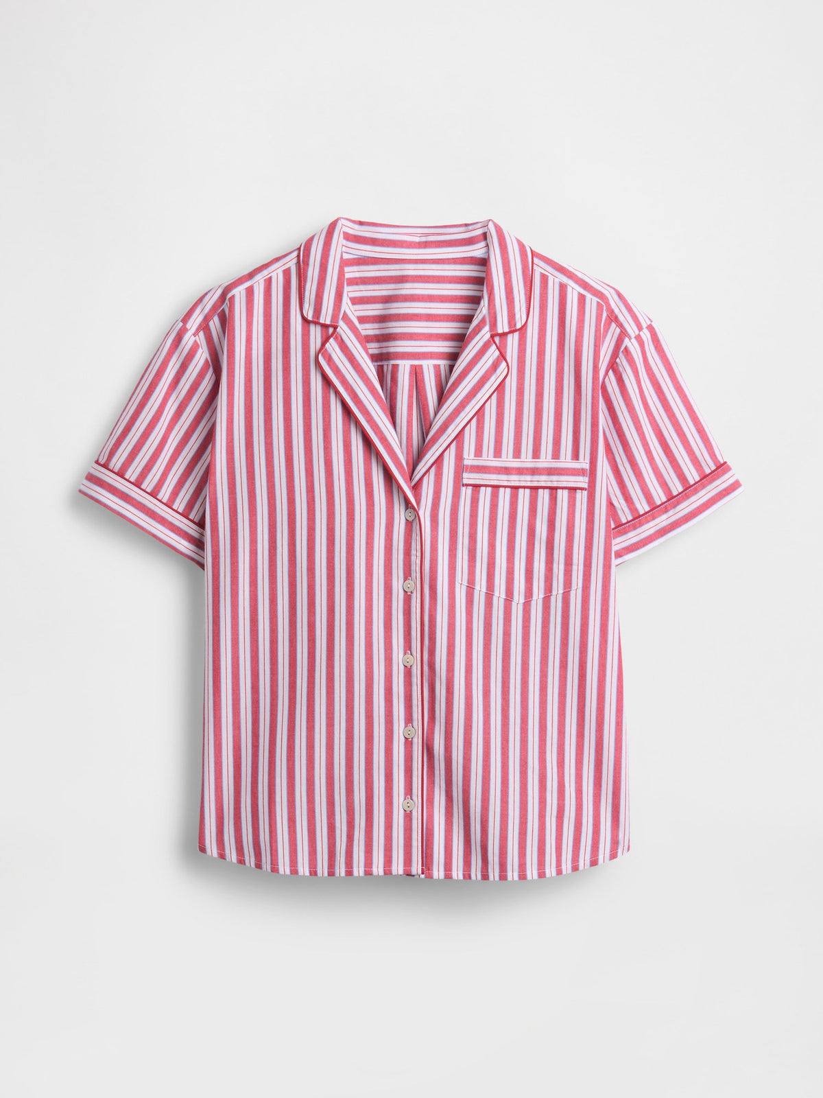 Kırmızı Poplin Pijama Üstü