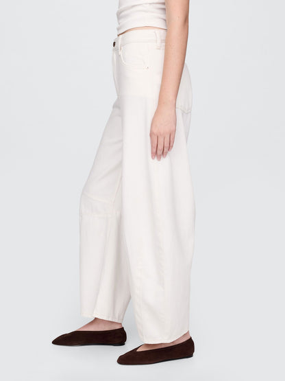 Kırık Beyaz High Rise Ultrasoft Horseshoe Jean Pantolon