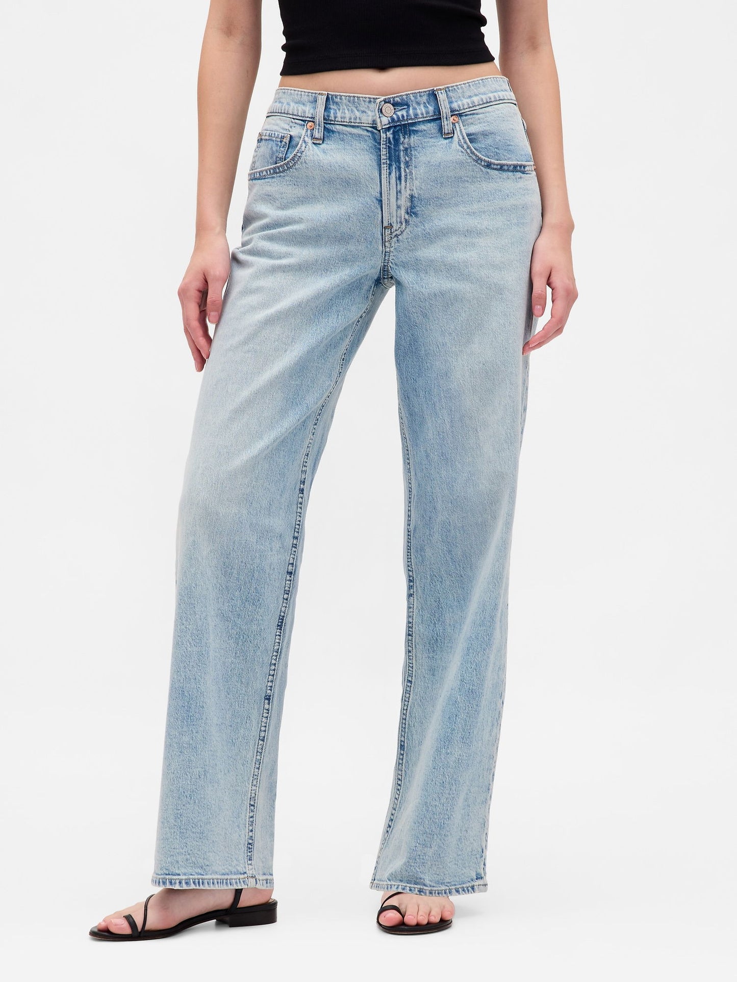 Açık Mavi Low Rise '90s Jean Pantolon