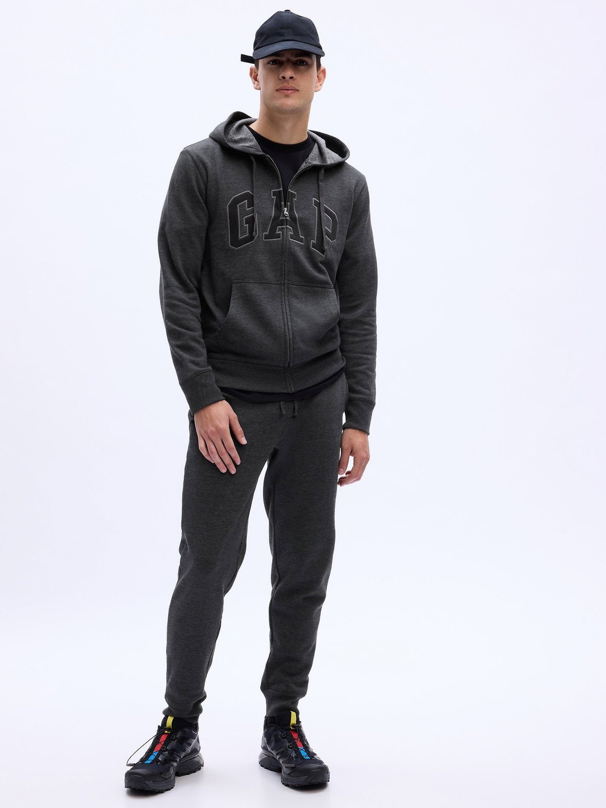 Koyu Gri Gap Logo Fleece Jogger Eşofman Altı