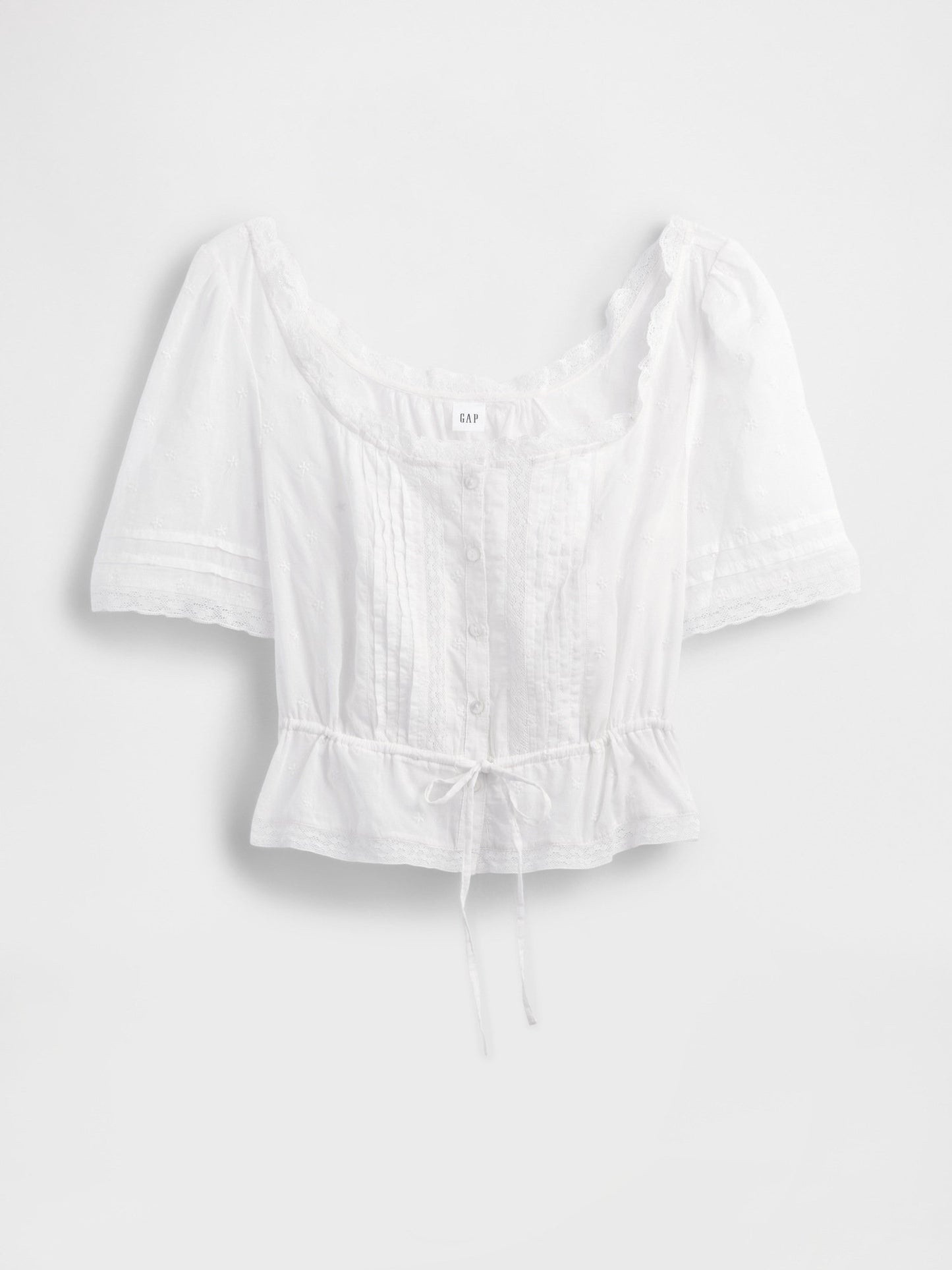 Beyaz Dantel Detaylı Peplum Bluz