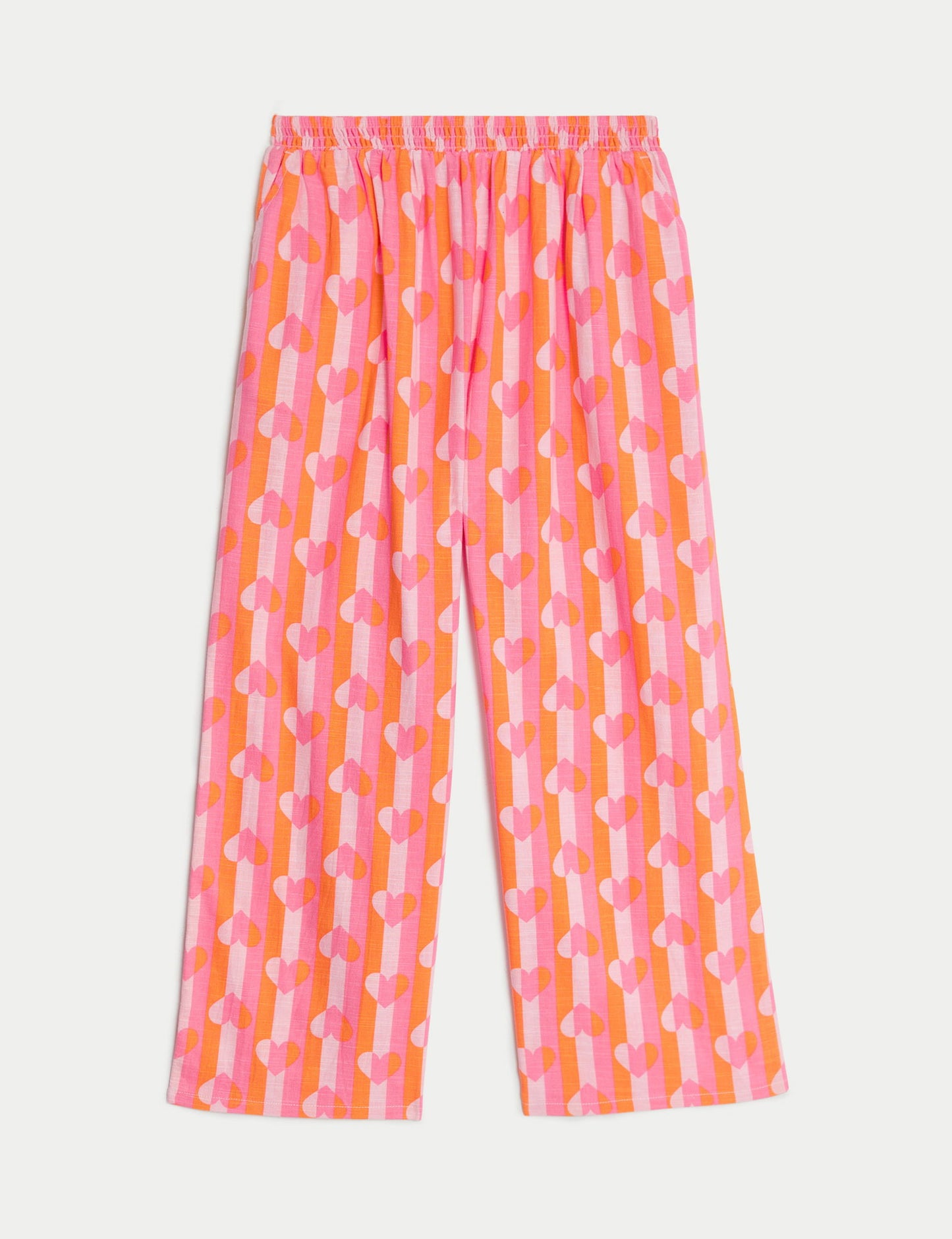 Saf Pamuklu Desenli Wide Leg Pantolon (6-16 Yaş)