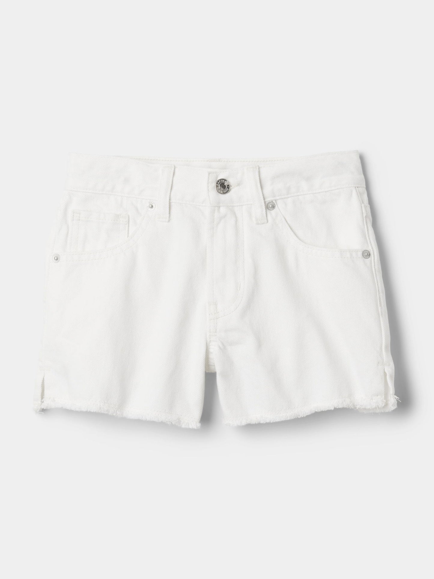 Beyaz Low Rise Stride Denim Şort