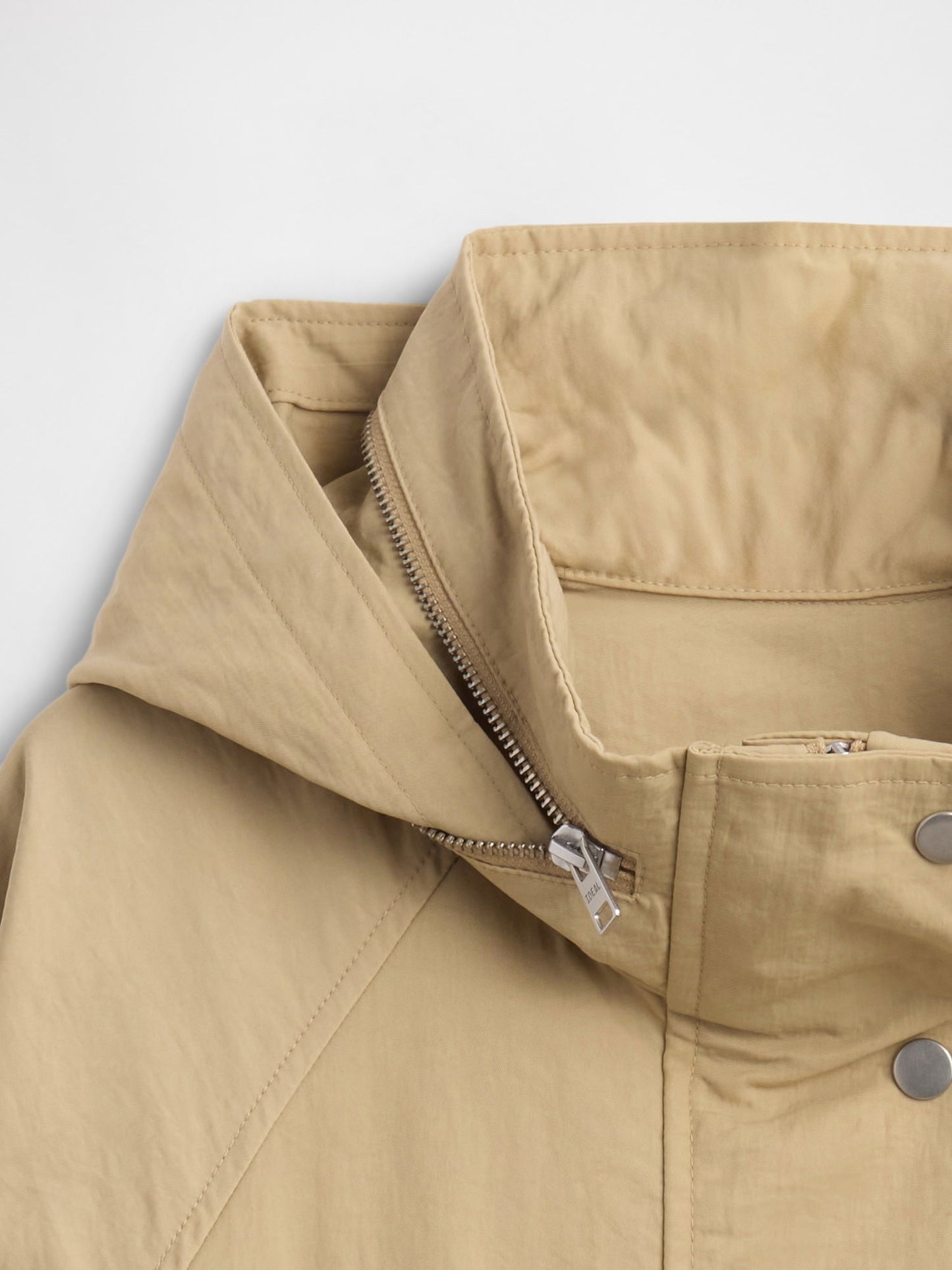 Bej Oversized Poliamid Parka
