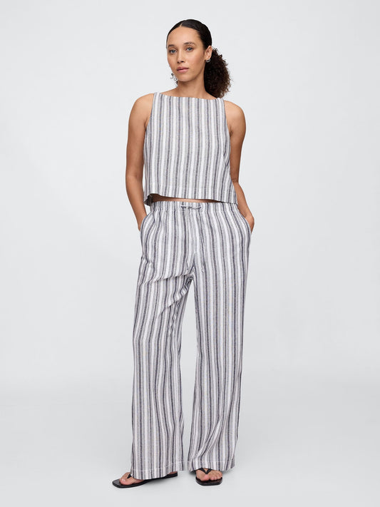 Çok Renkli Mid Rise Pull-on Wide-leg Pantolon