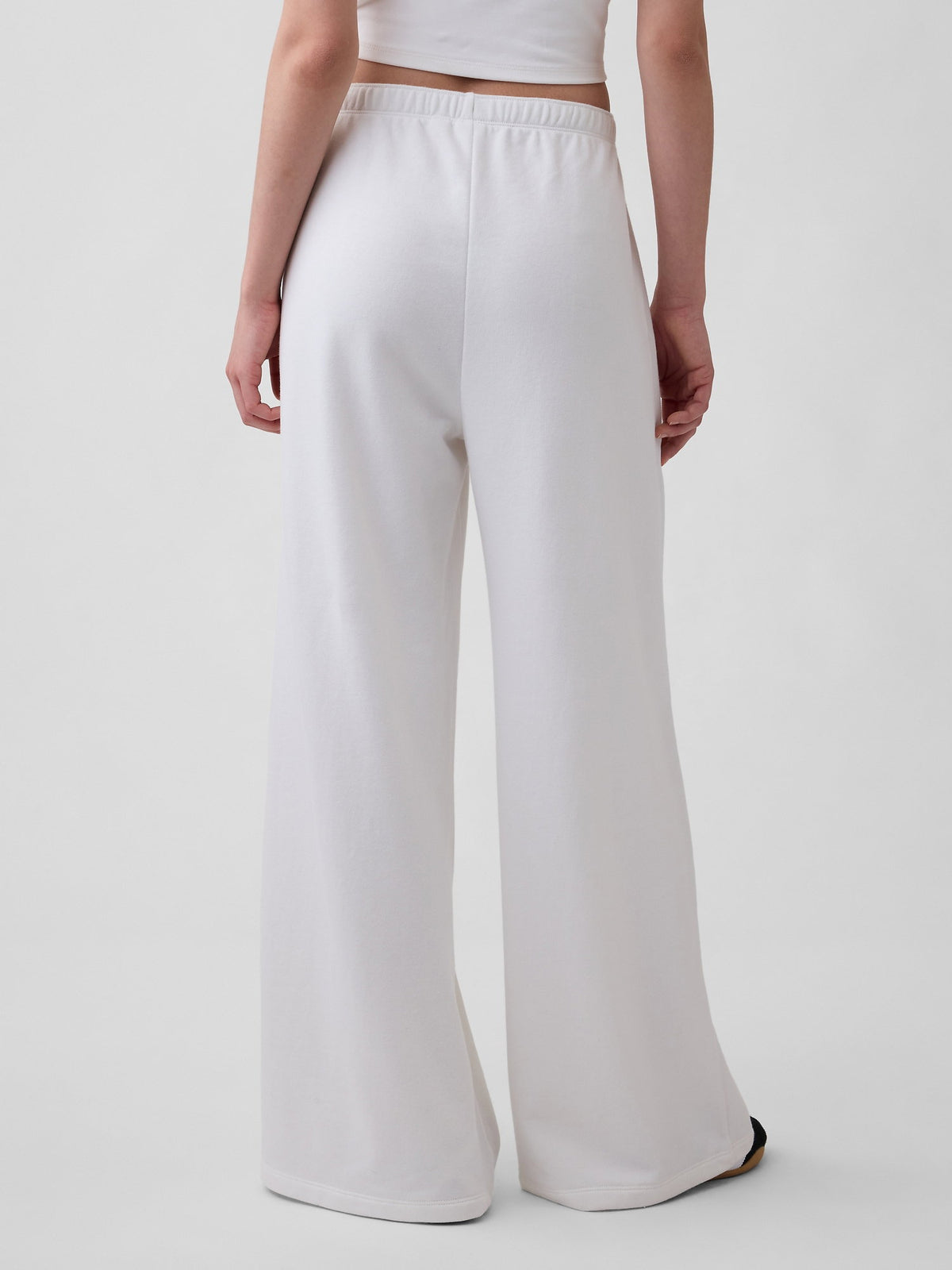 Beyaz Gap Logo Fransız Havlu Kumaş Wide-leg Joggers
