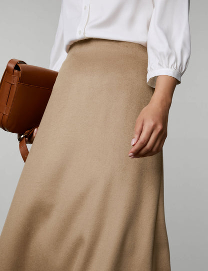 Regular Fit Midi Yün Etek