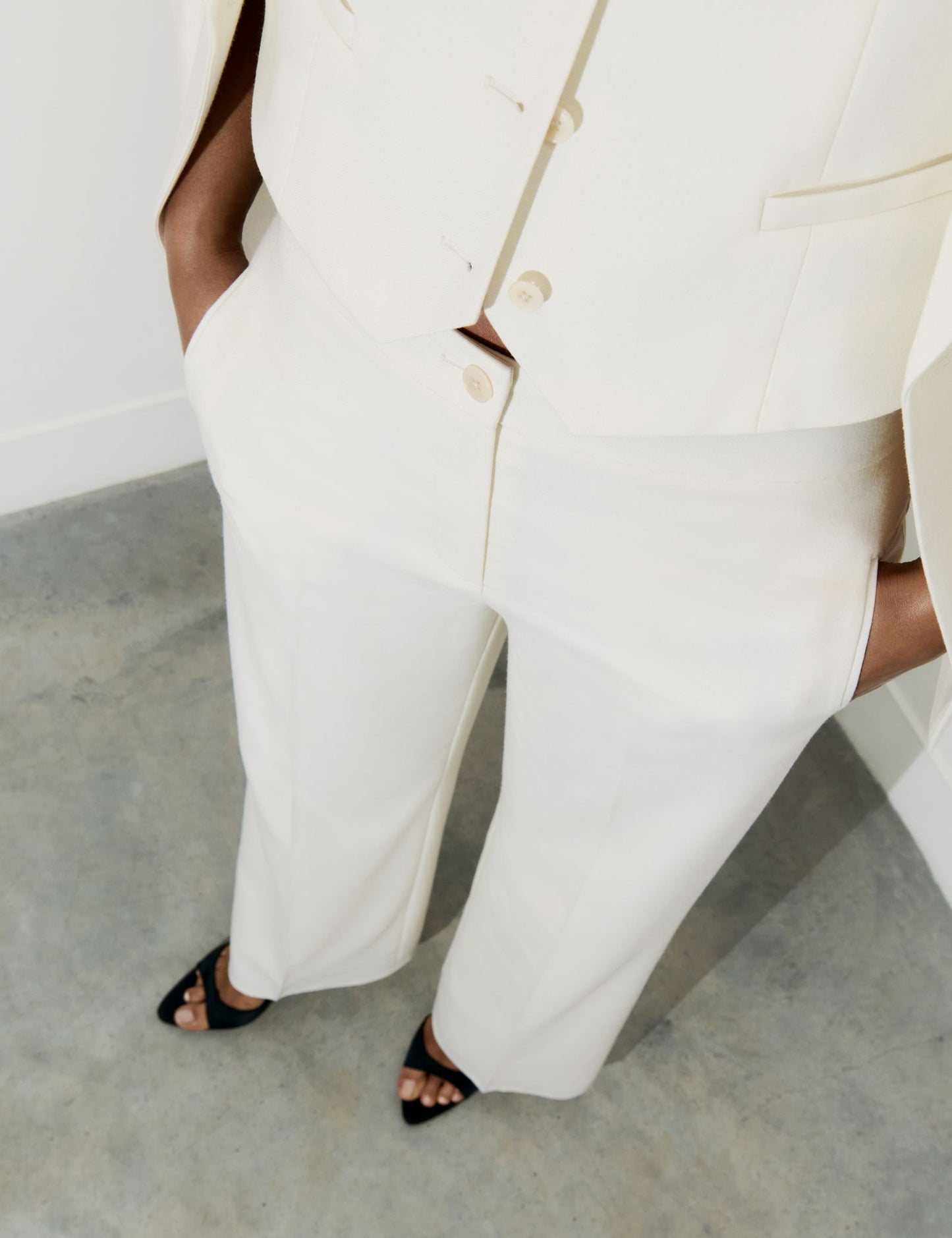 Yün Karışımlı Wide Leg Pantolon