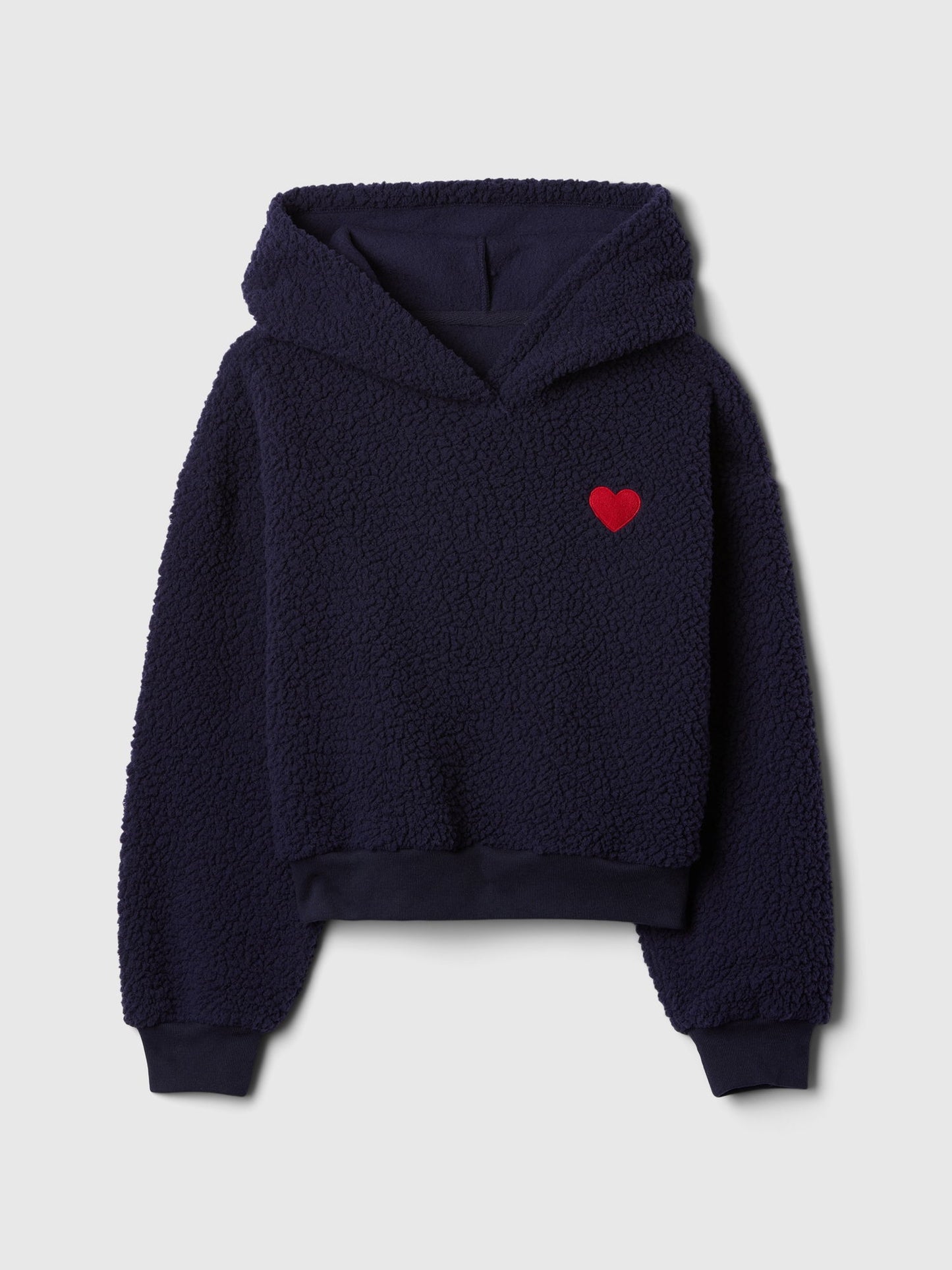 Lacivert Sherpa Crop Sweatshirt