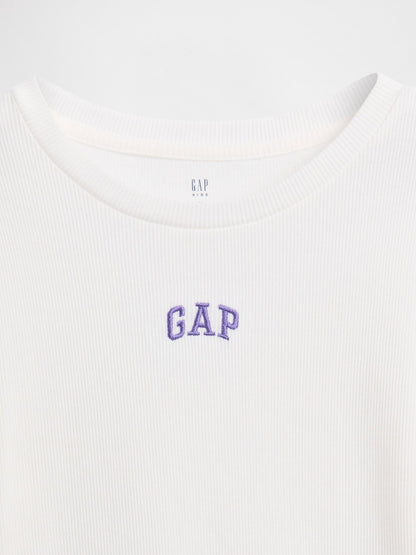Beyaz Örgülü Gap Logo T-shirt