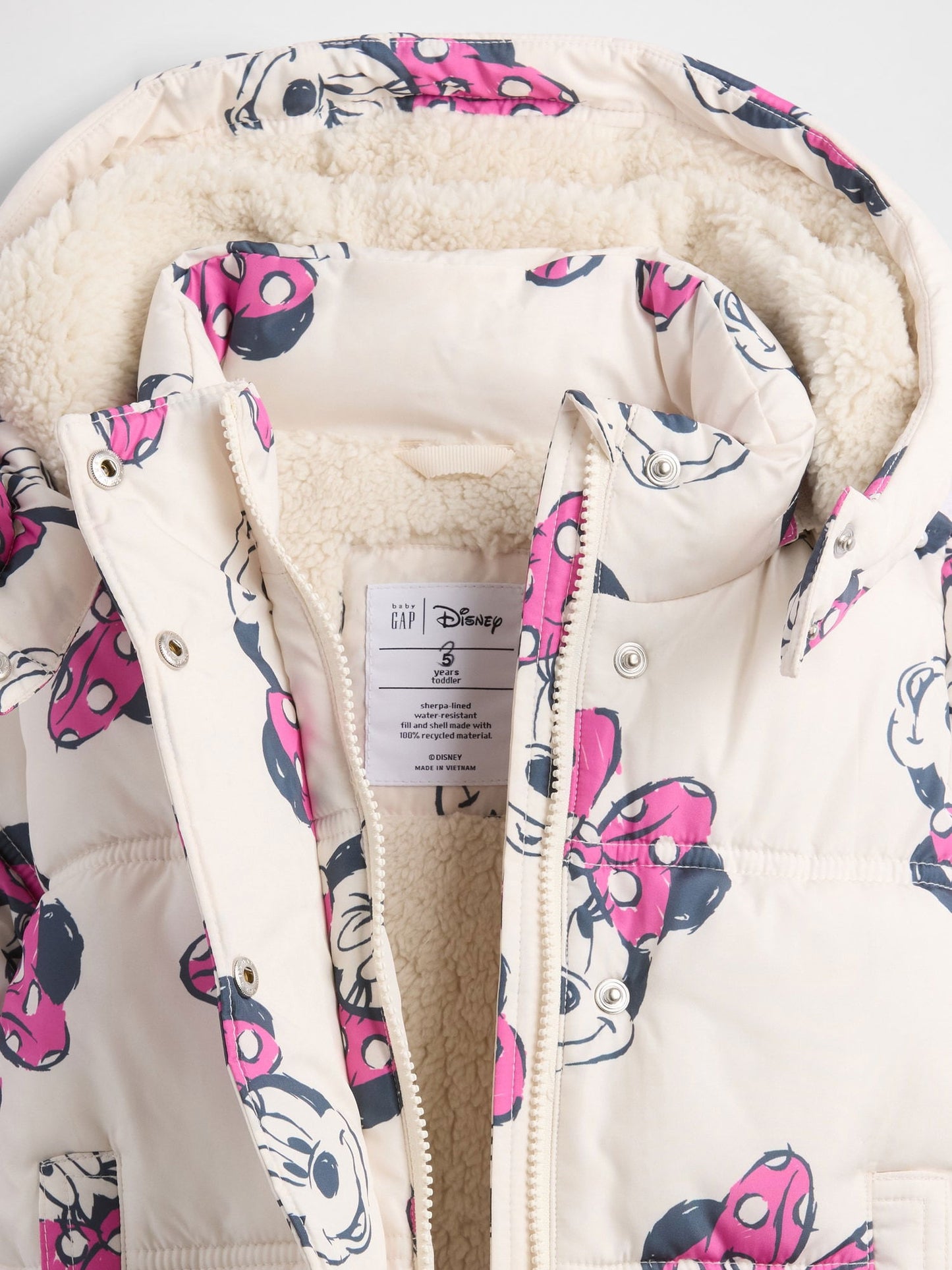 Kırık Beyaz Gap × Disney Cozy Puffer Şişme Mont