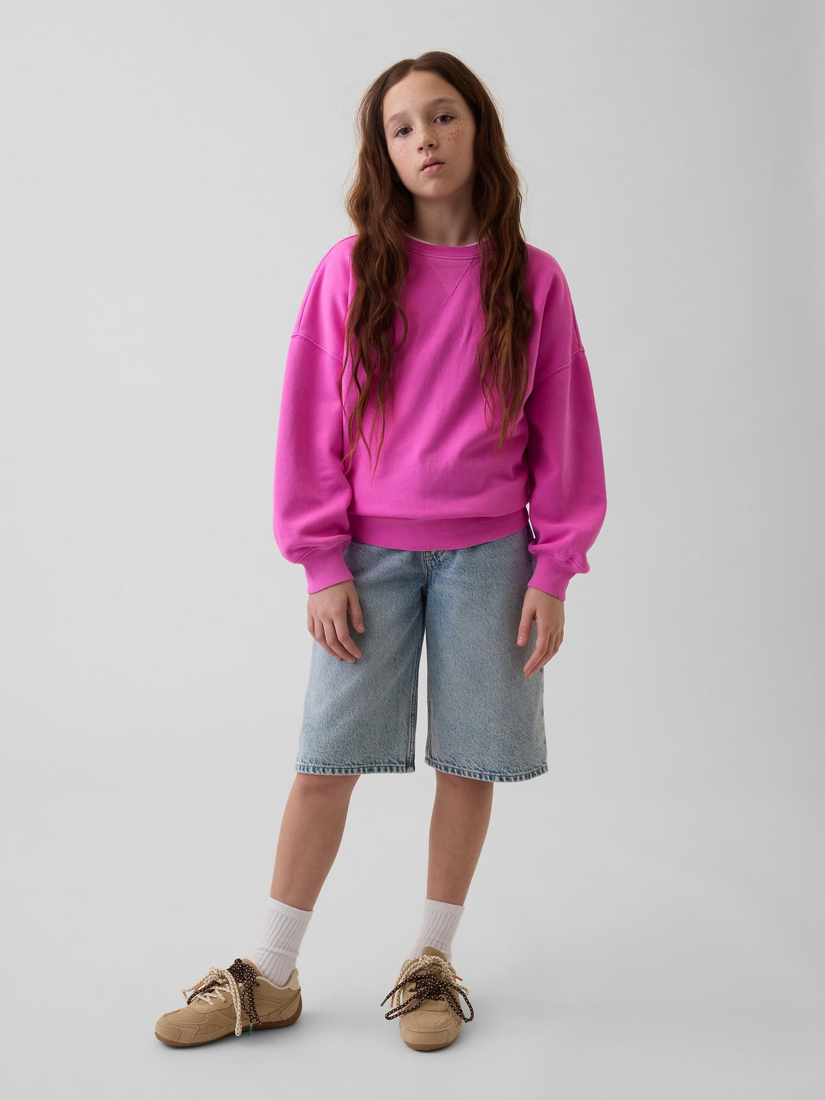 Açık Mavi Vintagesoft Oversized Tunik Sweatshirt