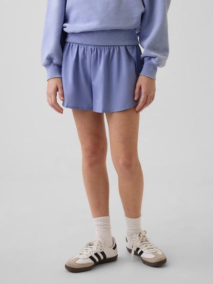 Açık Mavi Quick-dry Butterfly-hem Koşu Şort