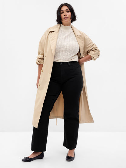 Siyah High Rise '90s Loose Jean Pantolon