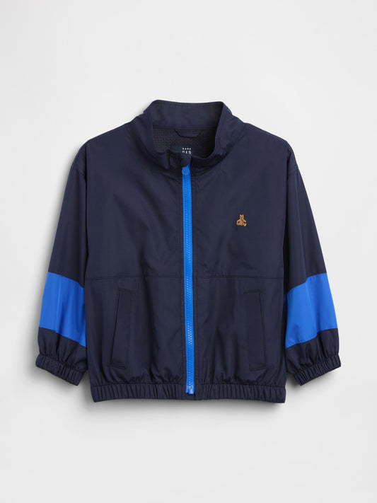 Lacivert Recycled Colorblock Rüzgarlık