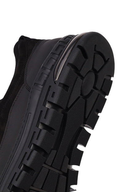 Erkek Siyah Bağcıklı Nubuk Deri Sneaker