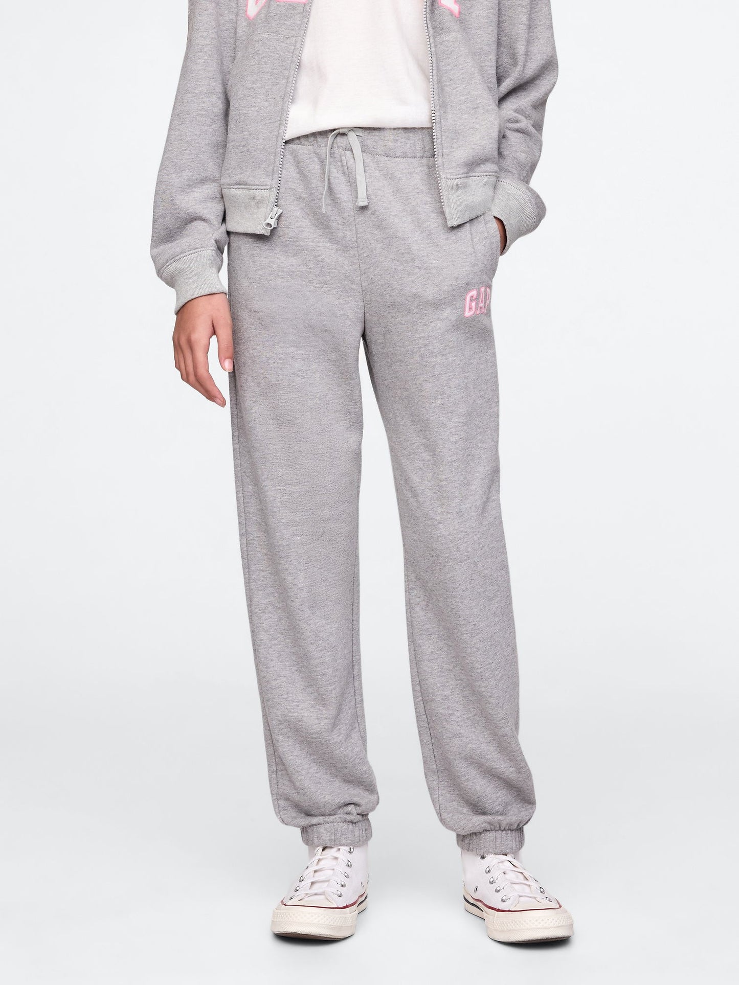 Gri Gap Logo Relaxed Havlu Kumaş Jogger Eşofman Altı