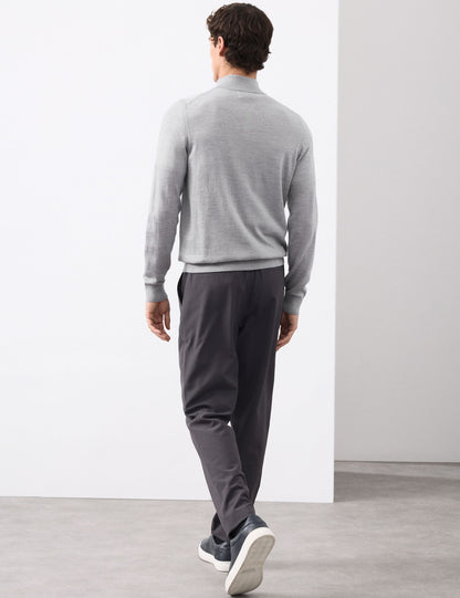 Pure Extra Merino Yün Yarım Fermuarlı Kazak