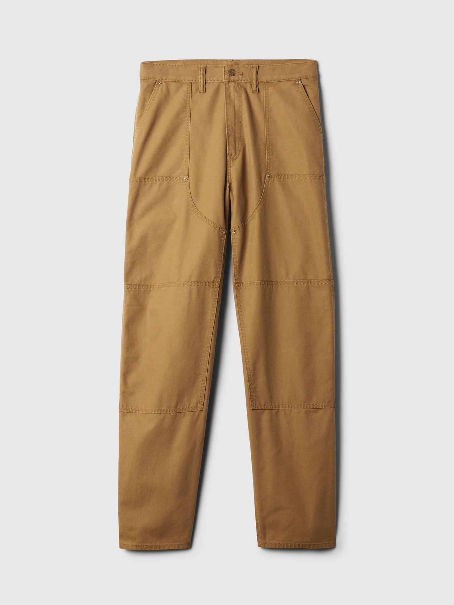 Kahverengi Double-knee Utility Baggy Jean Pantolon