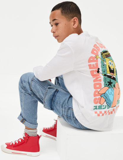 Saf Pamuklu Spongebob Squarepants:trade_mark: Sweatshirt (6-16 Yaş)