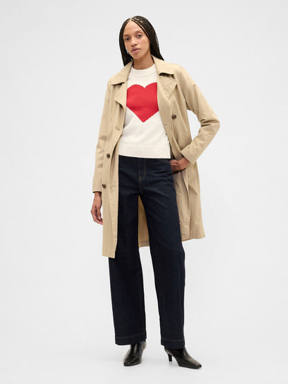 Krem Relaxed Crop Intarsia Kazak