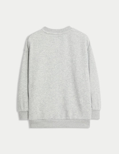 Pamuk Karışımlı Grafik Baskılı Sweatshirt (2–8 Yaş)