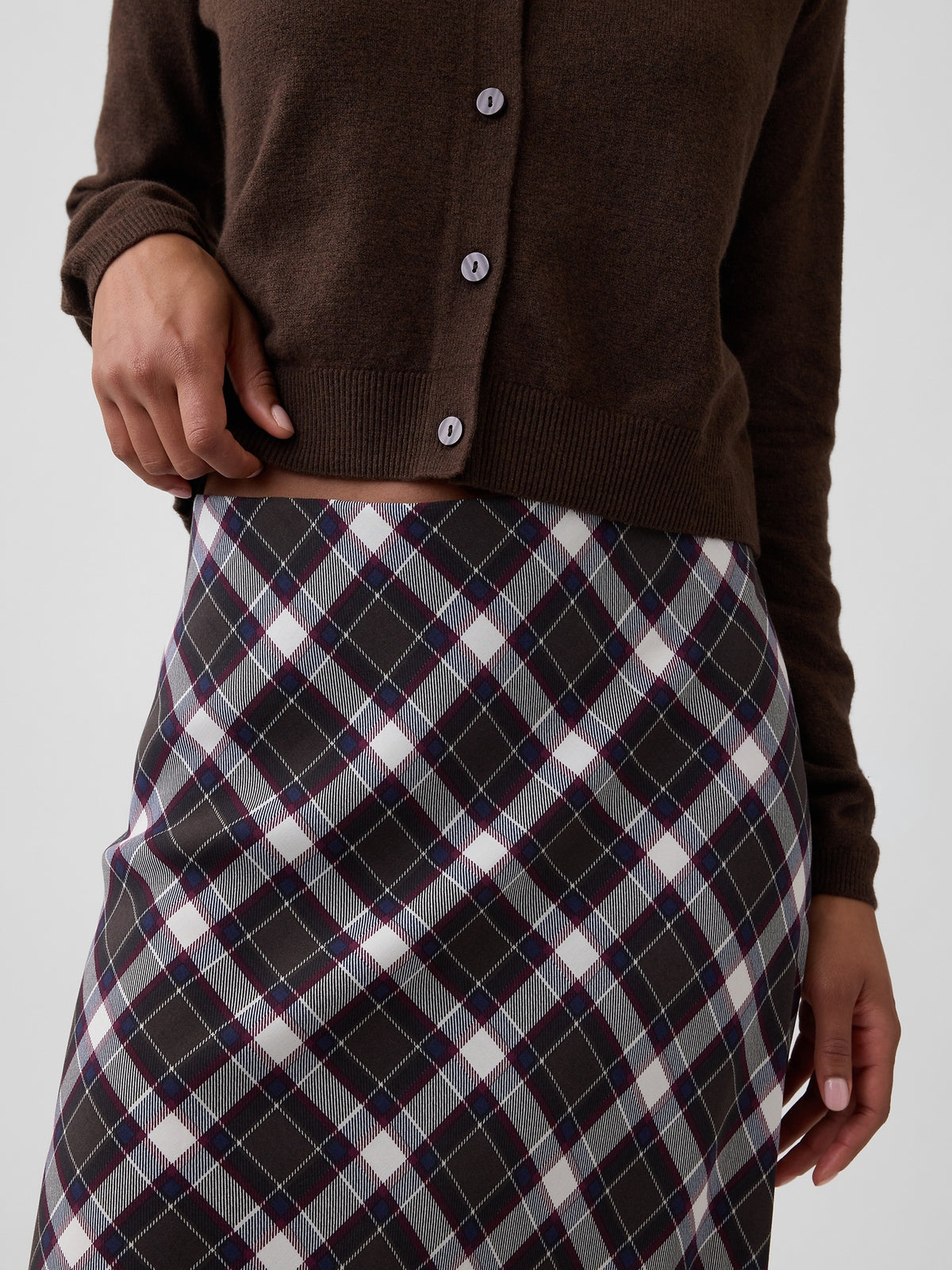Koyu Kahverengi Pull-on Maxi Etek