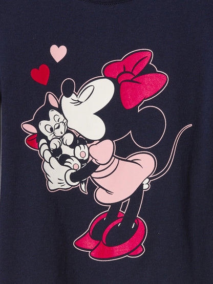 Lacivert Balon Kol Disney Grafik T-shirt