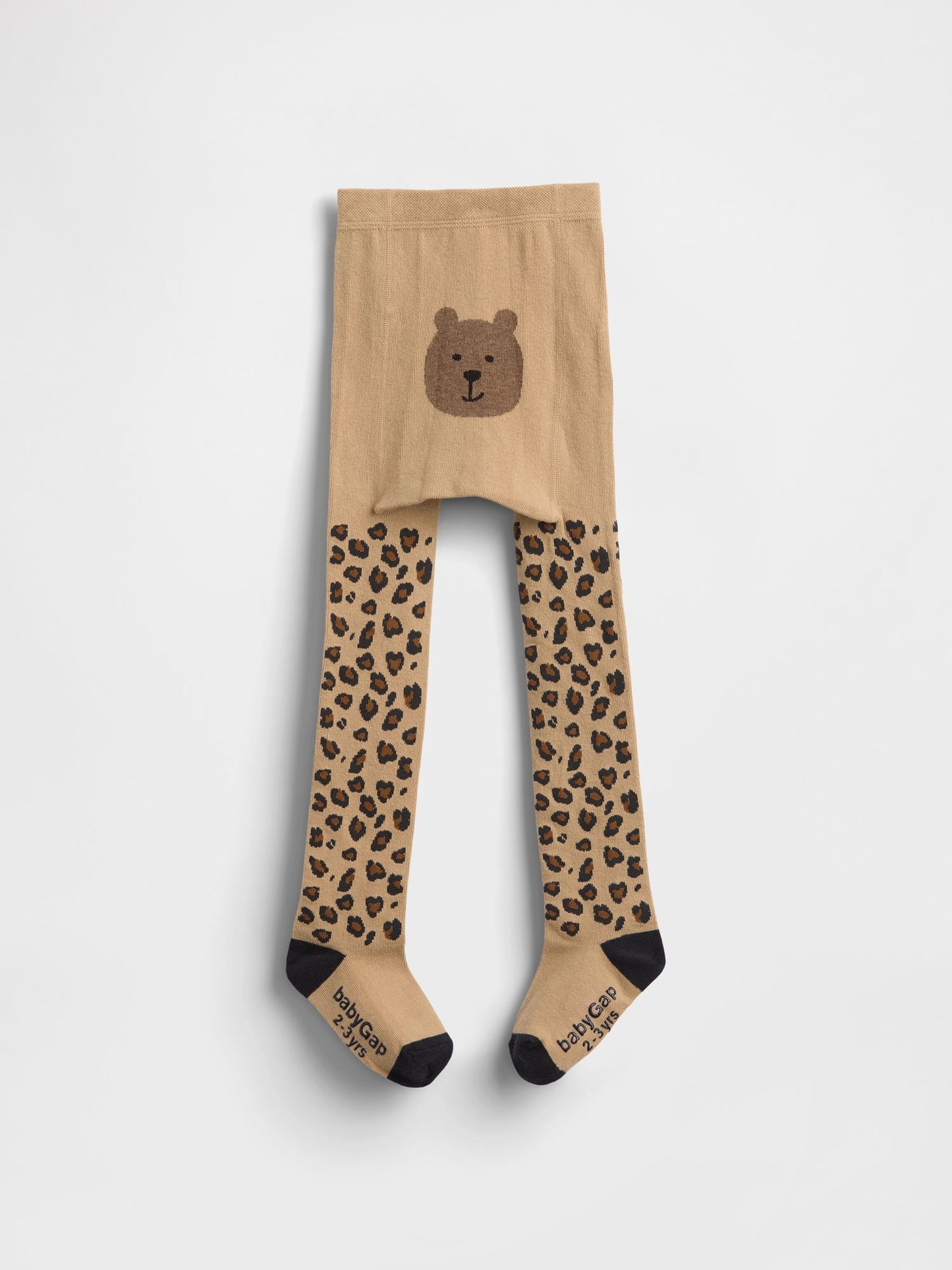 Kahverengi Leopar Bear Baskılı Külotlu Çorap