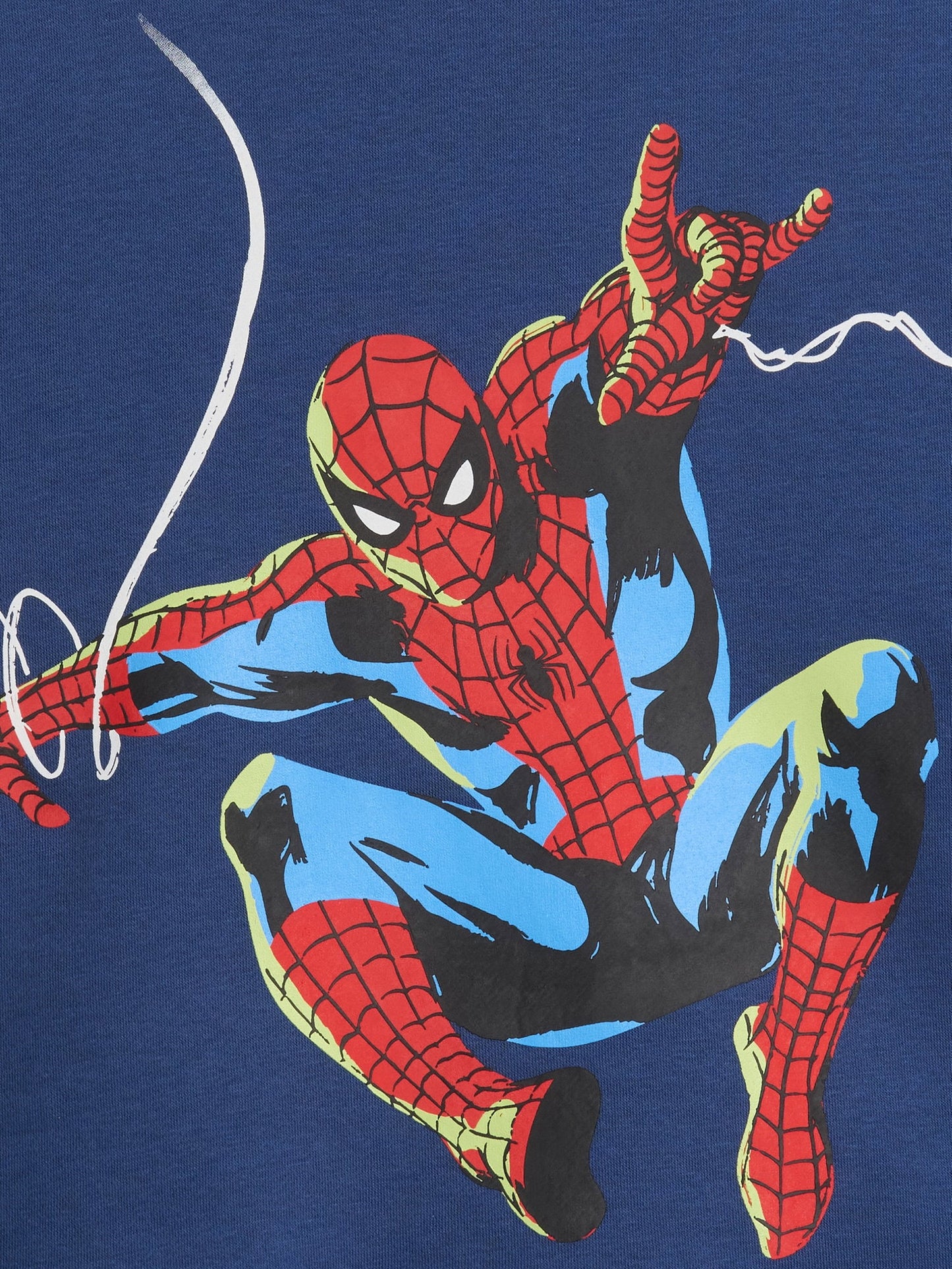 Koyu Mavi Marvel Spider-man Relaxed Grafik Baskılı Sweatshirt