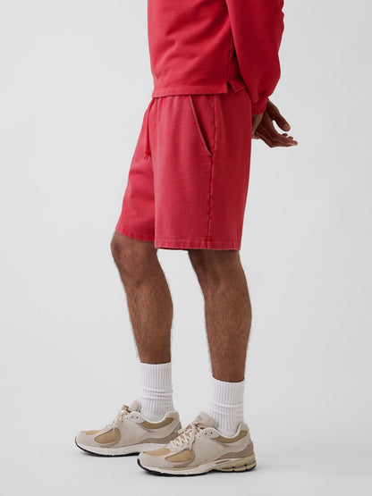 Kırmızı Heavyweight Fransız Havlu Kumaş Sweat Şort