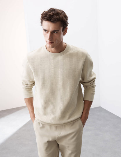 Saf Pamuklu Regular Fit Sweatshirt
