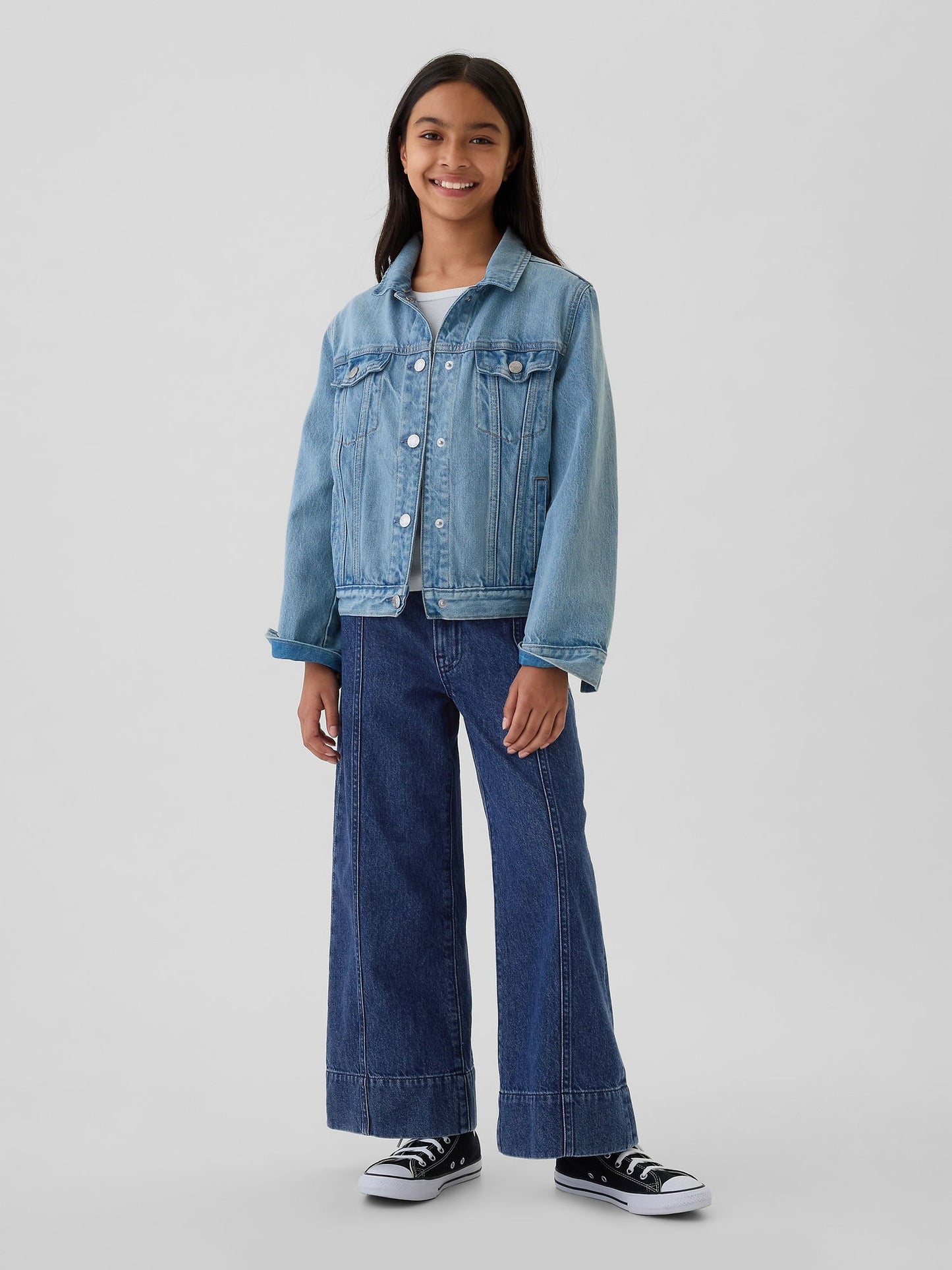 Lacivert High Rise Stride Wide-leg Ankle Jean Pantolon