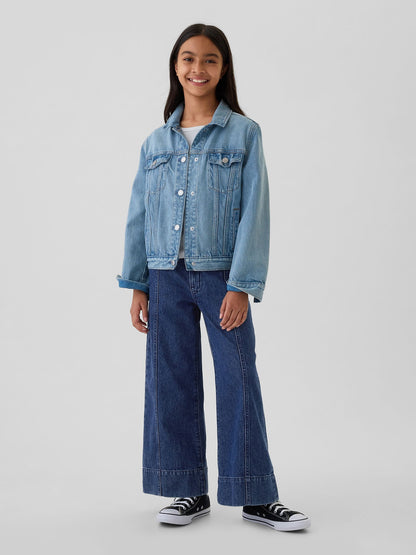 Lacivert High Rise Stride Wide-leg Ankle Jean Pantolon