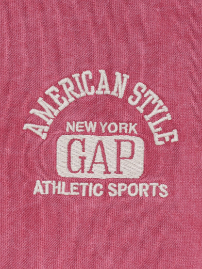 Açık Kırmızı Heavyweight Gap Logo Relaxed Crop T-shirt
