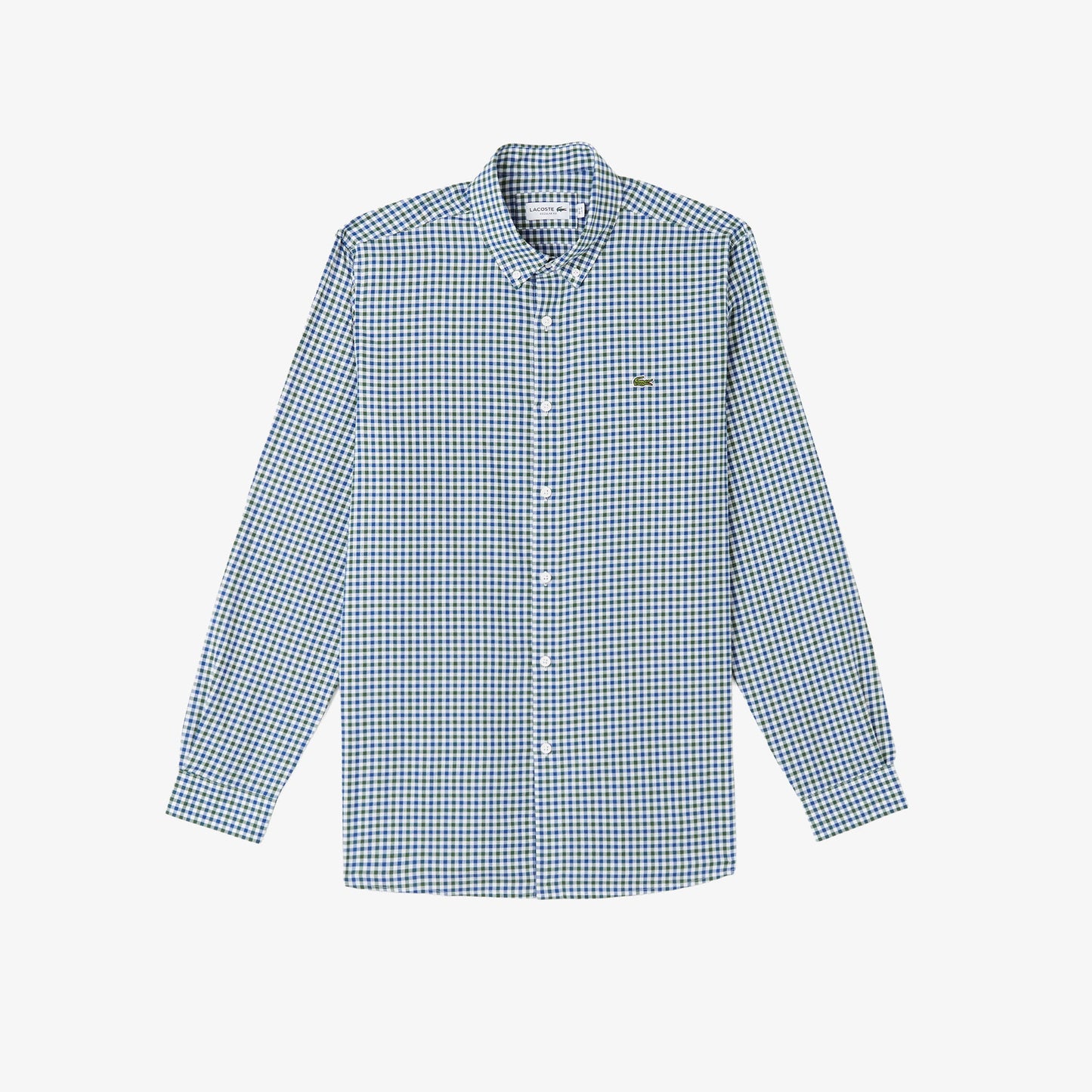 Lacoste Erkek Regular Fit Düğmeli Yaka Kareli Lacivert Gömlek