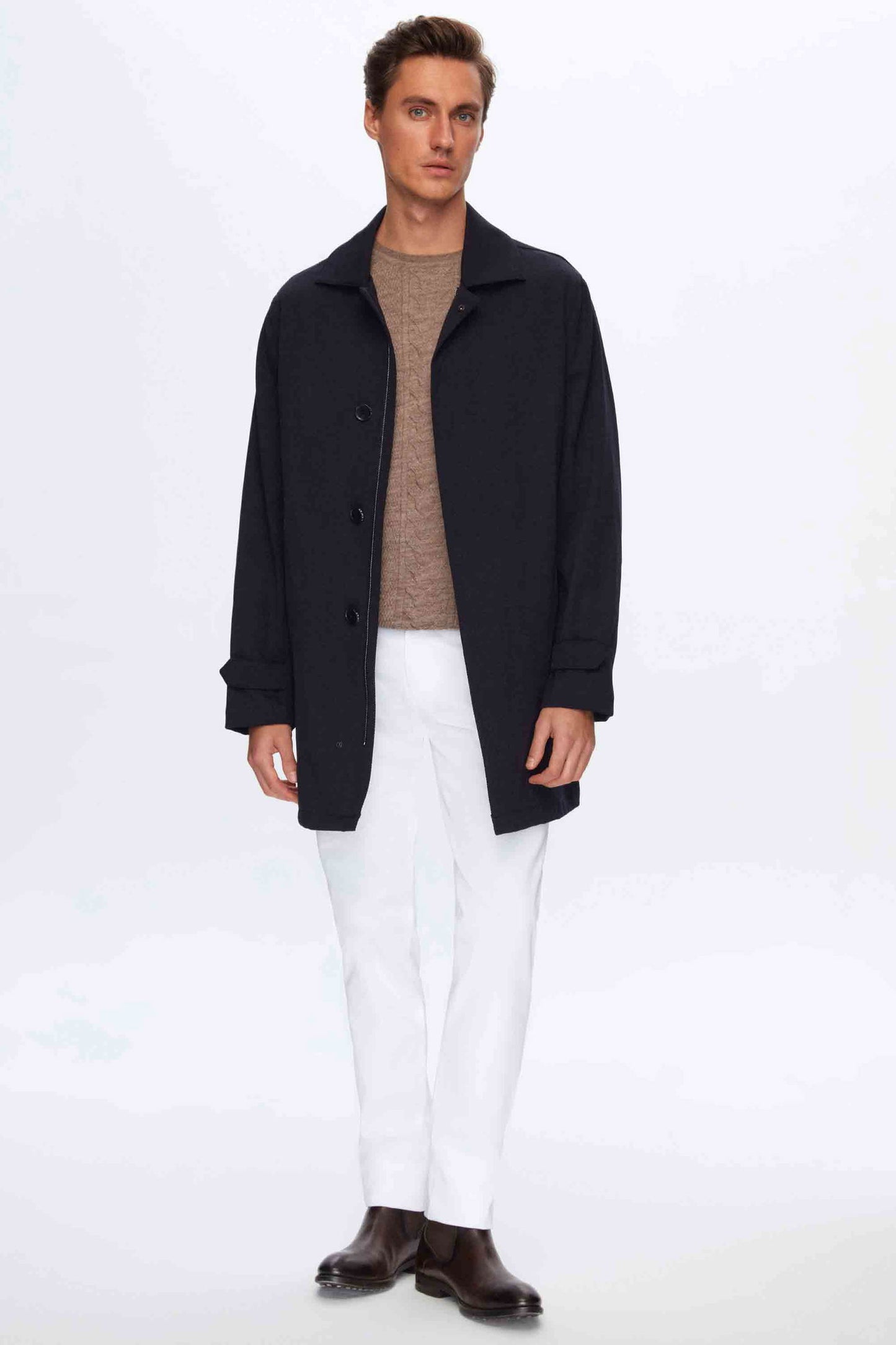 Damat Lacivert Yün Karışımlı Successori Reda Palto