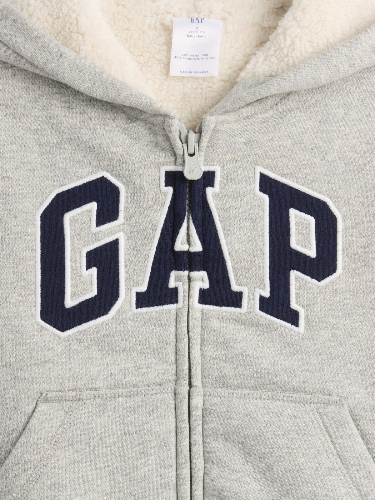 Lacivert Logo Sherpa Fermuarlı Sweatshirt