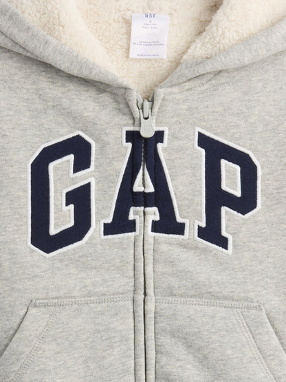 Lacivert Logo Sherpa Fermuarlı Sweatshirt