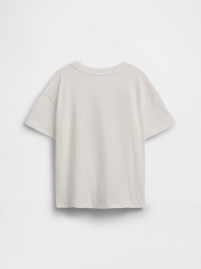 Açık Mavi Relaxed Grafik Baskılı T-shirt