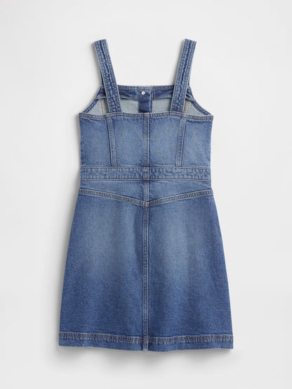 Lacivert Denim Salopet