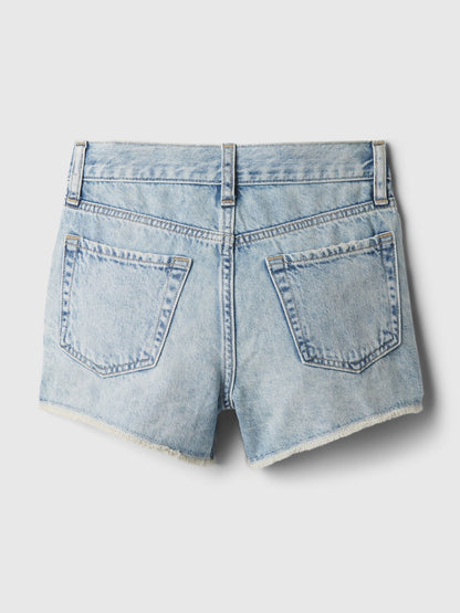 Açık Mavi Low Rise Denim Şort