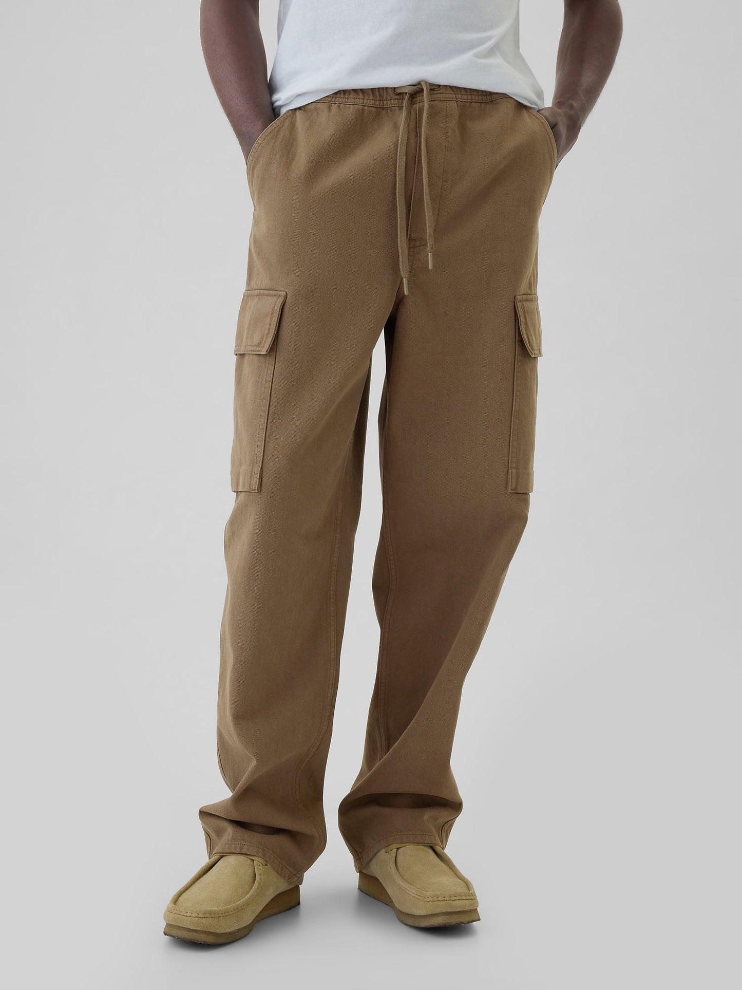 Kahverengi Baggy Kargo Jean Pantolon