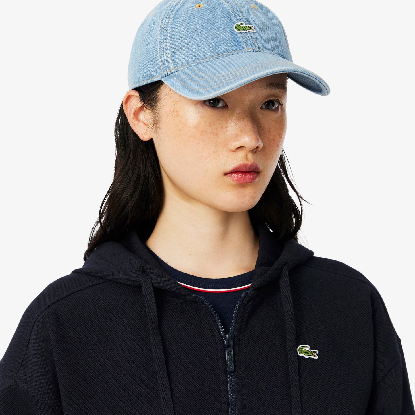 Lacoste Kadın Regular Fit Fermuarlı Lacivert Sweatshirt