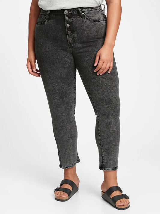 Siyah Vintage High Rise Slim Washwell™ Jean Pantolon