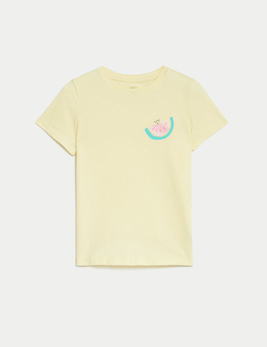 Saf Pamuklu Kısa Kollu T-shirt (2-7 Yaş)