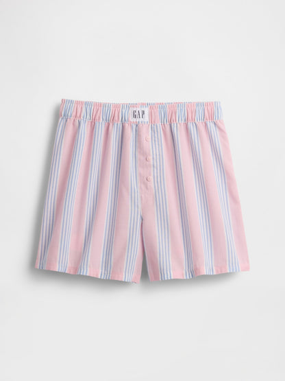 Pembe Recycled Poplin Pijama Boxer Şort